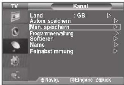 SAMSUNG LE46B550A5WXZG - Manuelles Speichern von Kanalen - 1