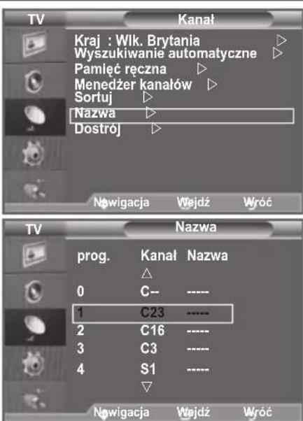 SAMSUNG LE46B550A5WXZG - Nadawanie nazw kanatom - 1
