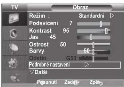 SAMSUNG LE46B550A5WXZG - Konfigurace podrobnych nastavení obrazu - 1