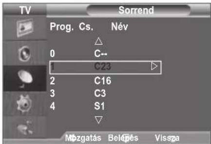SAMSUNG LE46B550A5WXZG - Tárolt csatornák rendezésé - 2