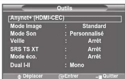 SAMSUNG LE46B550A5WXZG - Utilisation du bouton TOOLS - 1