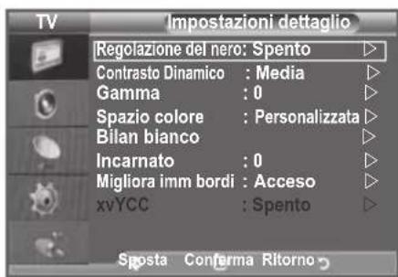 SAMSUNG LE46B550A5WXZG - Configurazione delle impostazioni dettagliate dell'immagine - 2