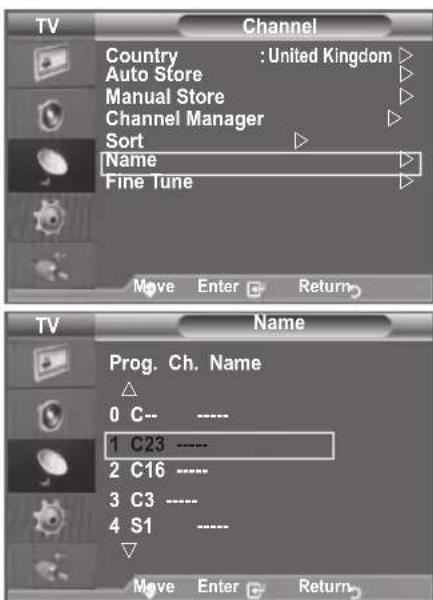 SAMSUNG LE46B550A5WXZG - Assigning Channels Names - 1