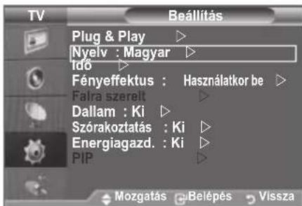 SAMSUNG LE46B550A5WXZG - A nyelv kivalasztasa - 1