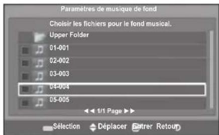 SAMSUNG LE46B550A5WXZG - Paramètres de musique de fond: - 1