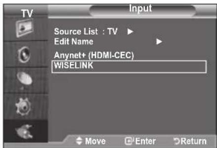 SAMSUNG LE46B550A5WXZG - Uporaba WISELINK menija - 2