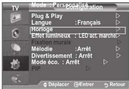 SAMSUNG LE46B550A5WXZG - Réglage et affichage de l'heure actuelle - 1