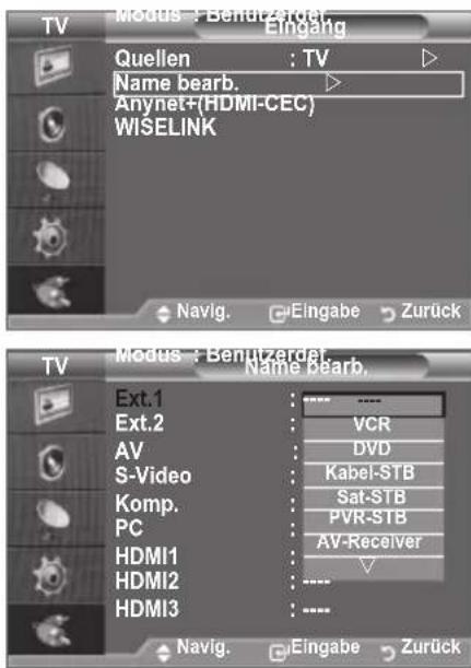 SAMSUNG LE46B550A5WXZG - Signalquellennamen bearbeiten - 1