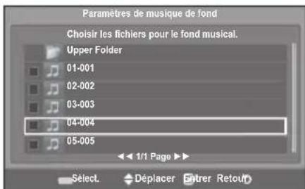 SAMSUNG LE46B550A5WXZG - Paramètres de musique de fond: - 1