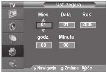 SAMSUNG LE46B550A5WXZG - Ustawianie i wyświetlanie zegara - 2