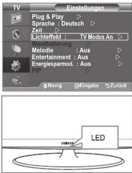 SAMSUNG LE46B550A5WXZG - Einstellen des Lichteffekts (modellabhängig) - 1