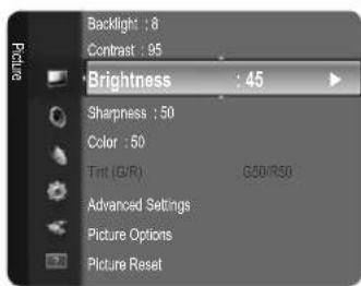 SAMSUNG LE26B450C4WXZG - Adjusting the Brightness to 80 - 3