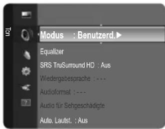 SAMSUNG LE26B450C4WXZG - Konfigurieren des Tonmenüs - 1