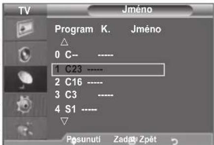SAMSUNG LE46B550M2HXXU - Přirazováni názvù kanálú - 2