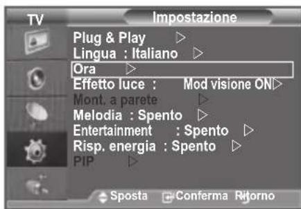 SAMSUNG LE46B550M2HXXU - Impostazione e visualizzazione dell'ora corrente - 1