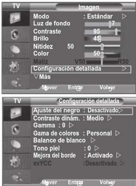 SAMSUNG LE46B550M2HXXU - Configuración detallada de los values de laImagen - 1