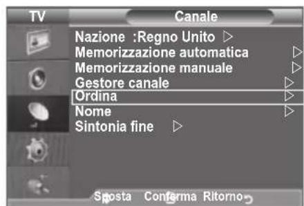 SAMSUNG LE46B550M2HXXU - Ordinamento dei canali memorizzati - 1