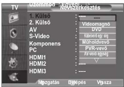SAMSUNG LE46B550M2HXXU - A bemeneti forrásnevek szerkesztése - 2