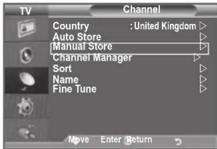 SAMSUNG LE46B550M2HXXU - Storing Channels Manually - 1