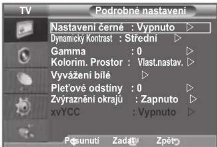 SAMSUNG LE46B550M2HXXU - Konfigurace podrobnych nastavení obrazu - 2