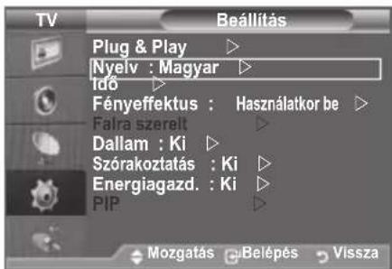 SAMSUNG LE46B550M2HXXU - A nyelv kivalasztasa - 1