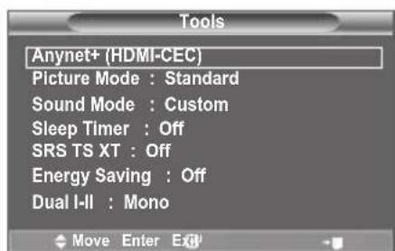 SAMSUNG LE46B550M2HXXU - Uporaba gumba TOOLS - 1