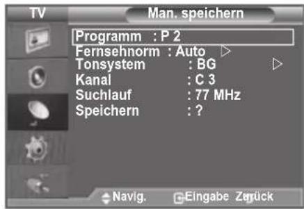 SAMSUNG LE46B550M2HXXU - Manuelles Speichern von Kanalen - 2
