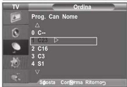 SAMSUNG LE46B550M2HXXU - Ordinamento dei canali memorizzati - 2