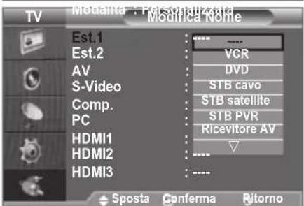 SAMSUNG LE46B550M2HXXU - Modifica dei nomi delle sorgenti di ingressso - 2