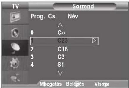 SAMSUNG LE46B550M2HXXU - Tárolt csatornák rendezésé - 2