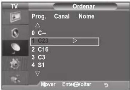 SAMSUNG LE46B550M2HXXU - Organar os canais memorizados - 2
