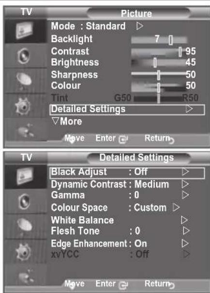SAMSUNG LE46B550M2HXXU - Configuring Detailed Settings on the Picture - 1