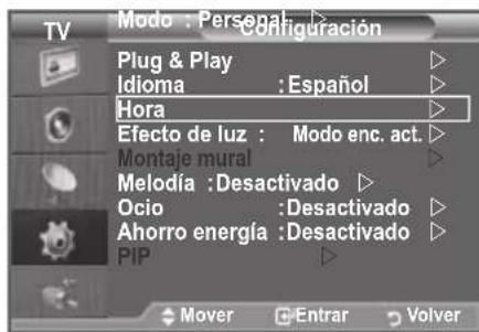 SAMSUNG LE46B550M2HXXU - Ajuste y visualización de la hora actual - 1