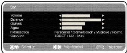 SANYO 42SRE1 - Menu son - 1