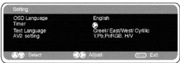 SANYO 42SRE1 - Setting menu - 1