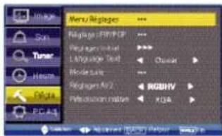 SANYO 52LH1R - Menu réglage - 1