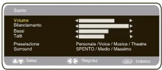 SANYO 42LM5WPTC - Menu suono - 1