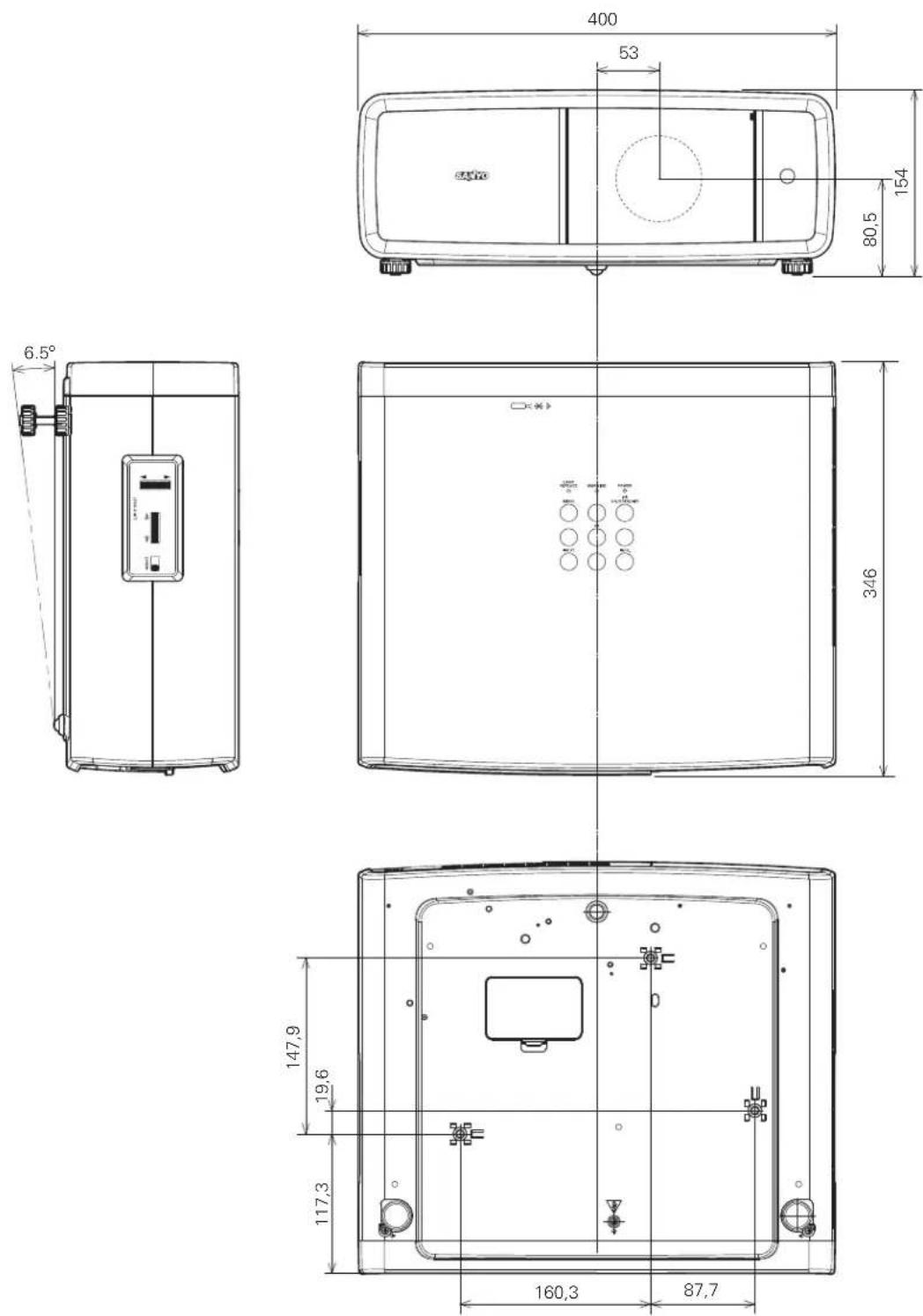 SANYO PLVZ700 - Dimensions - 1