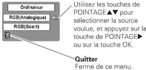 SANYO PLVZ700 - Menu Selection de source - 1