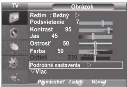 SAMSUNG LE46B550A5WXXN - Konfigurácia podrobných nastavení obrazu - 1
