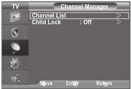 SAMSUNG LE46B550A5WXXN - Adding / Locking Channels - 2