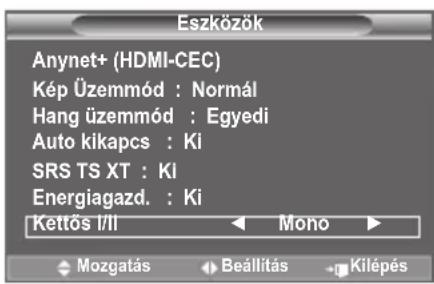 SAMSUNG LE46B550A5WXXN - A hangmód kiválasztása - 1