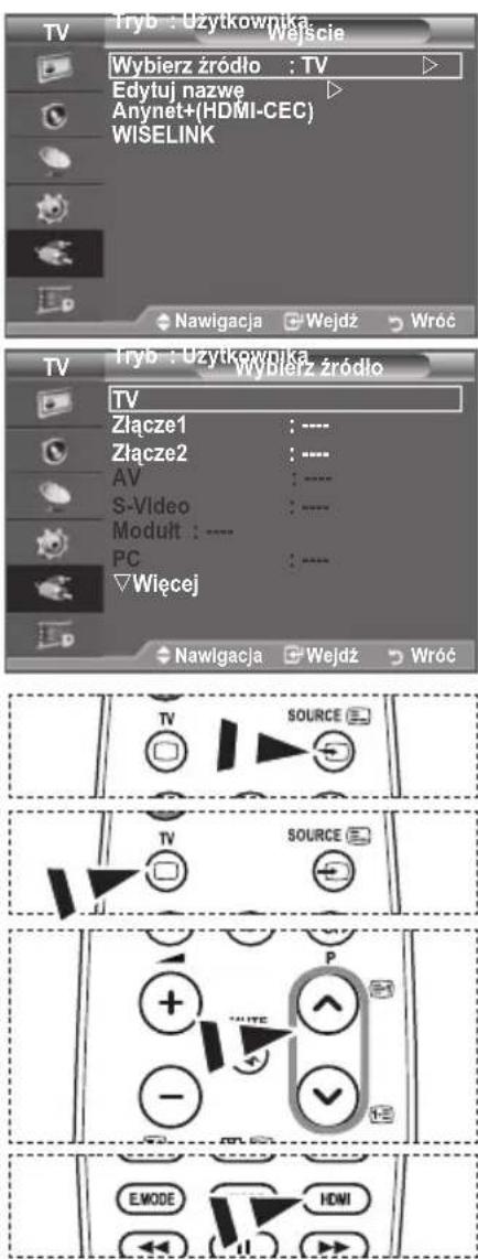 SAMSUNG LE46B550A5WXXN - Wybieranie źródła - 1