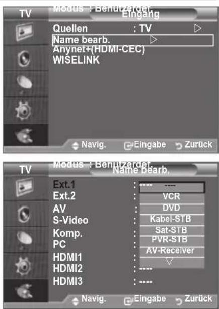 SAMSUNG LE46B550A5WXXN - Signalquellennamen bearbeiten - 1
