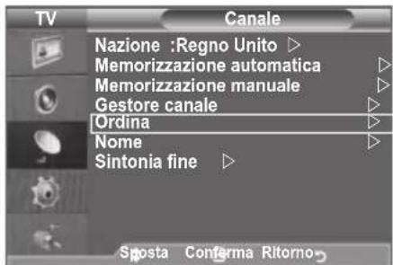 SAMSUNG LE46B550A5WXXN - Ordinamento dei canali memorizzati - 1