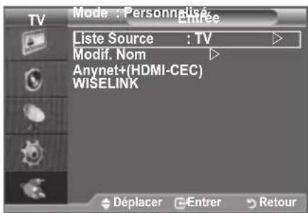SAMSUNG LE46B550A5WXXN - Sélection de la source - 1