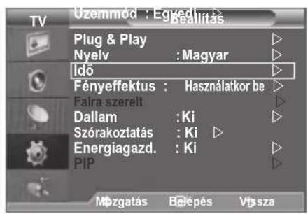 SAMSUNG LE46B550A5WXXN - Az aktuális idő beállítása és megjelenítése - 1