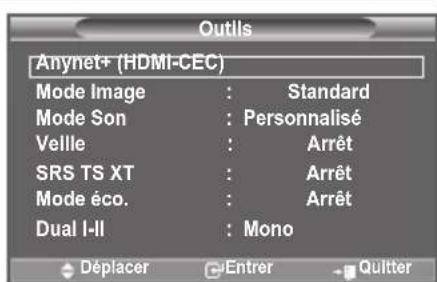SAMSUNG LE46B550A5WXXN - Utilisation du bouton TOOLS - 1