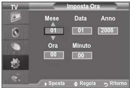 SAMSUNG LE46B550A5WXXN - Impostazione e visualizzazione dell'ora corrente - 2