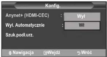 SAMSUNG LE46B550A5WXXN - Korzystanie z funkcji Anynet+ - 3